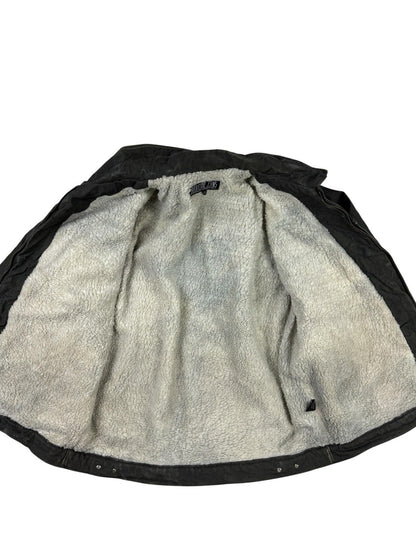 Barcode Jeans Grey Denim Y2K Sherpa Lined Utility Jacket XL