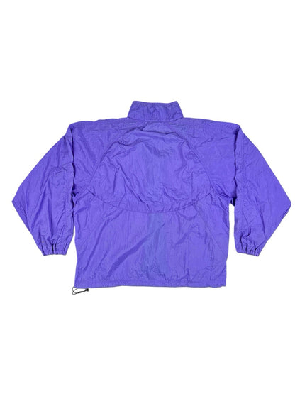 Reebok Retro Purple Nylon Zip Track Jacket Large
