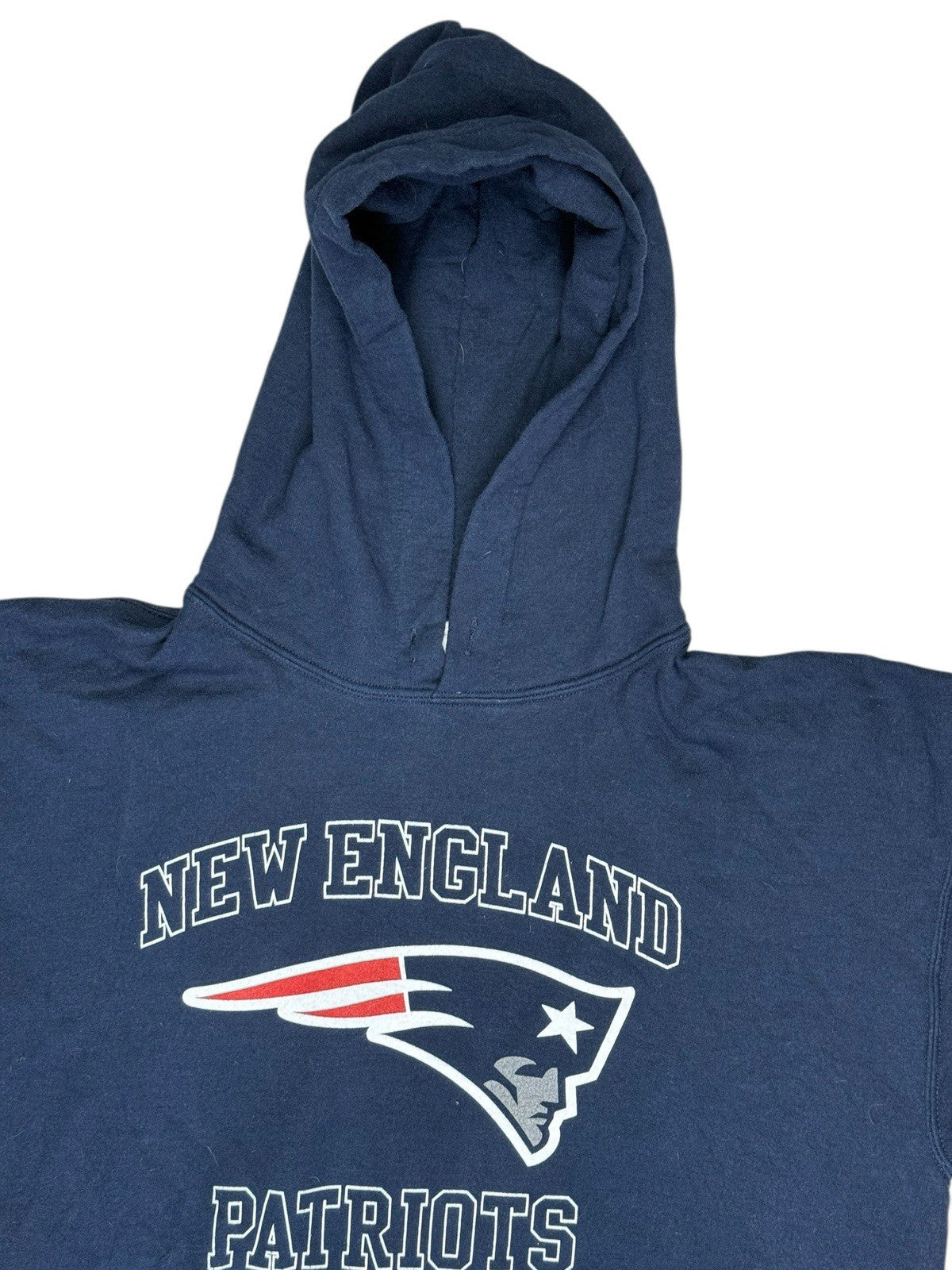 NFL New England Patriots Blue Printed American Football Hoodie Medium