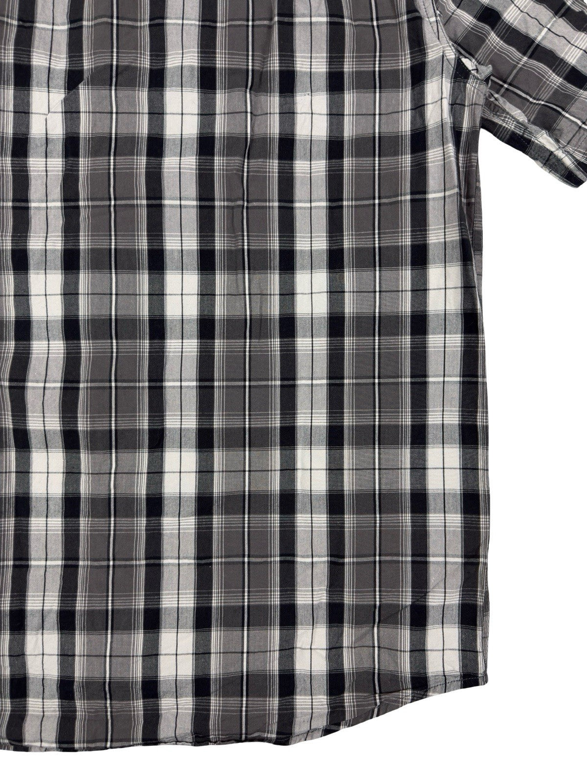 Carhartt Essential Relaxed Fit Grey Plaid Short Sleeve Shirt Medium
