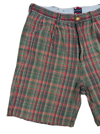 Bugle Boy Vintage Multi Plaid Cotton 90's Shorts 34W