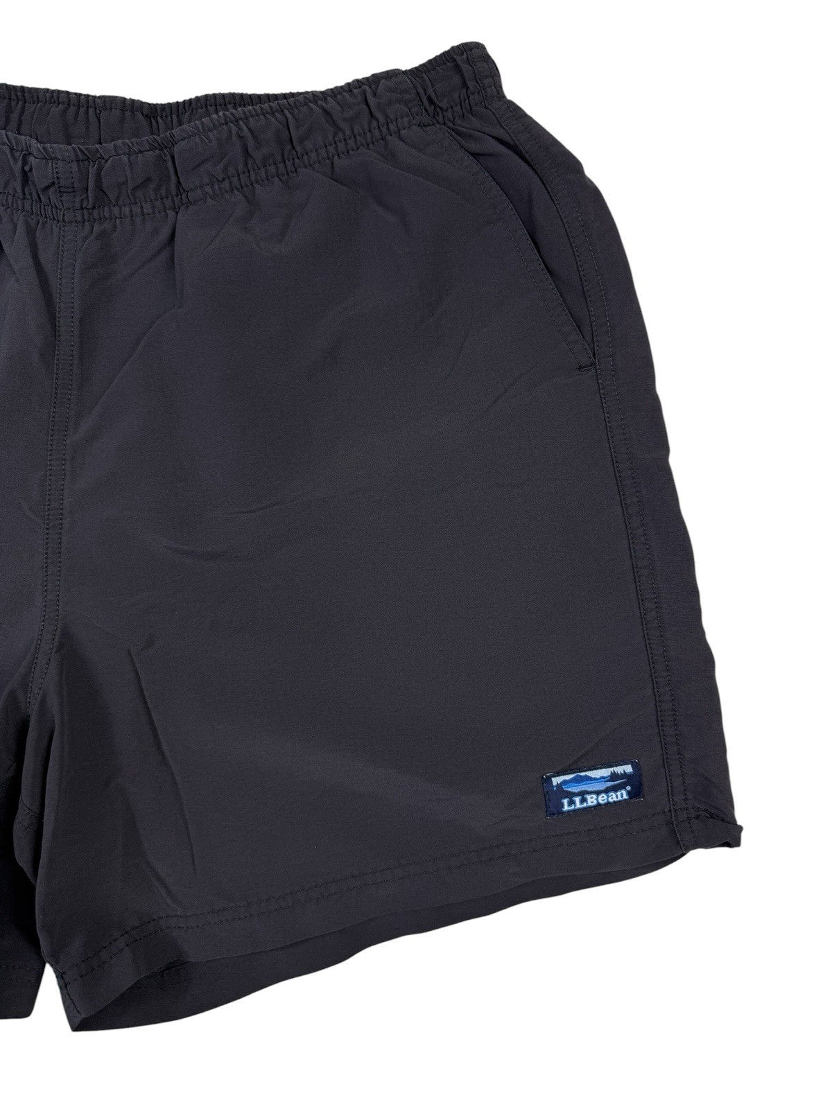 L.L. Bean Black Supplex Nylon Sport Swim Shorts Trunks Large
