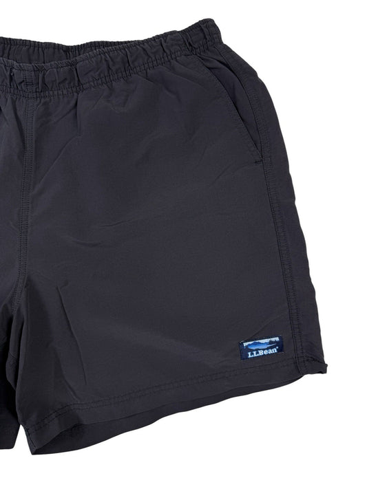 L.L. Bean Black Supplex Nylon Sport Swim Shorts Trunks Large
