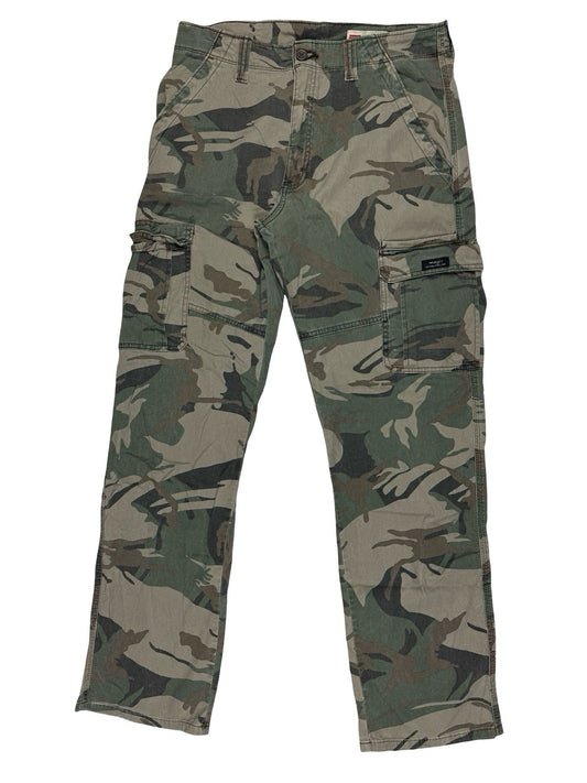 Wrangler Green Camo Cargo Trousers Relaxed Fit 32W 32L