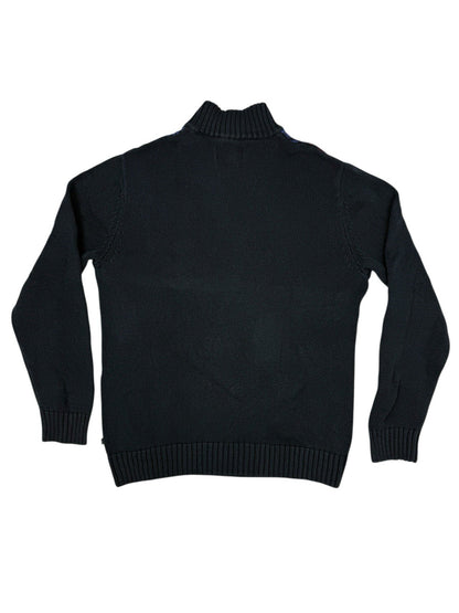 Chaps Blue Cotton Retro Knit Jumper Small