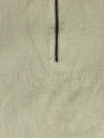 Reebok Retro Cream 1/4 Zip Knit Jumper Medium