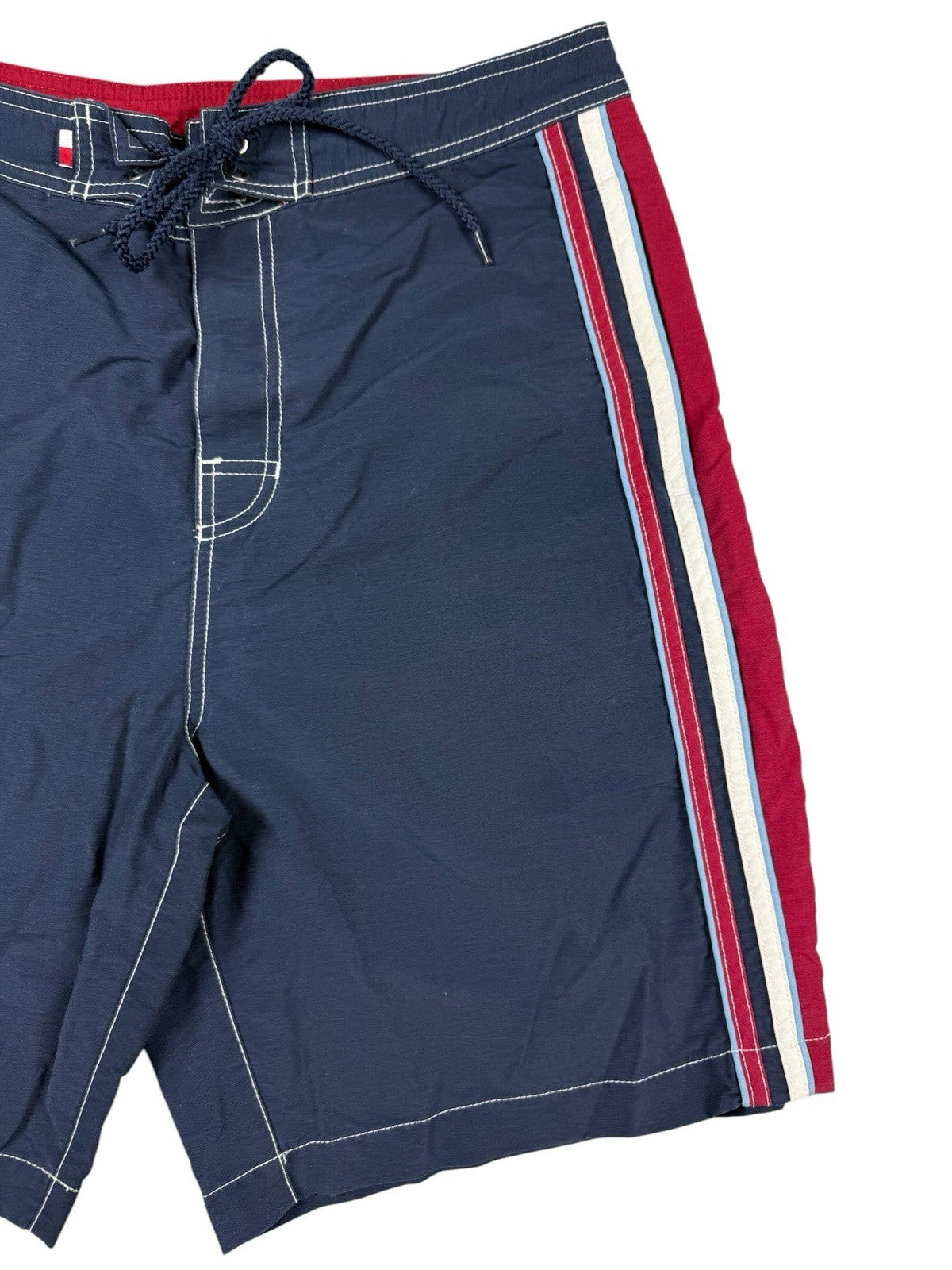 Tommy Hilfiger Retro Y2K Blue Lined Swim Trunk Shorts Large