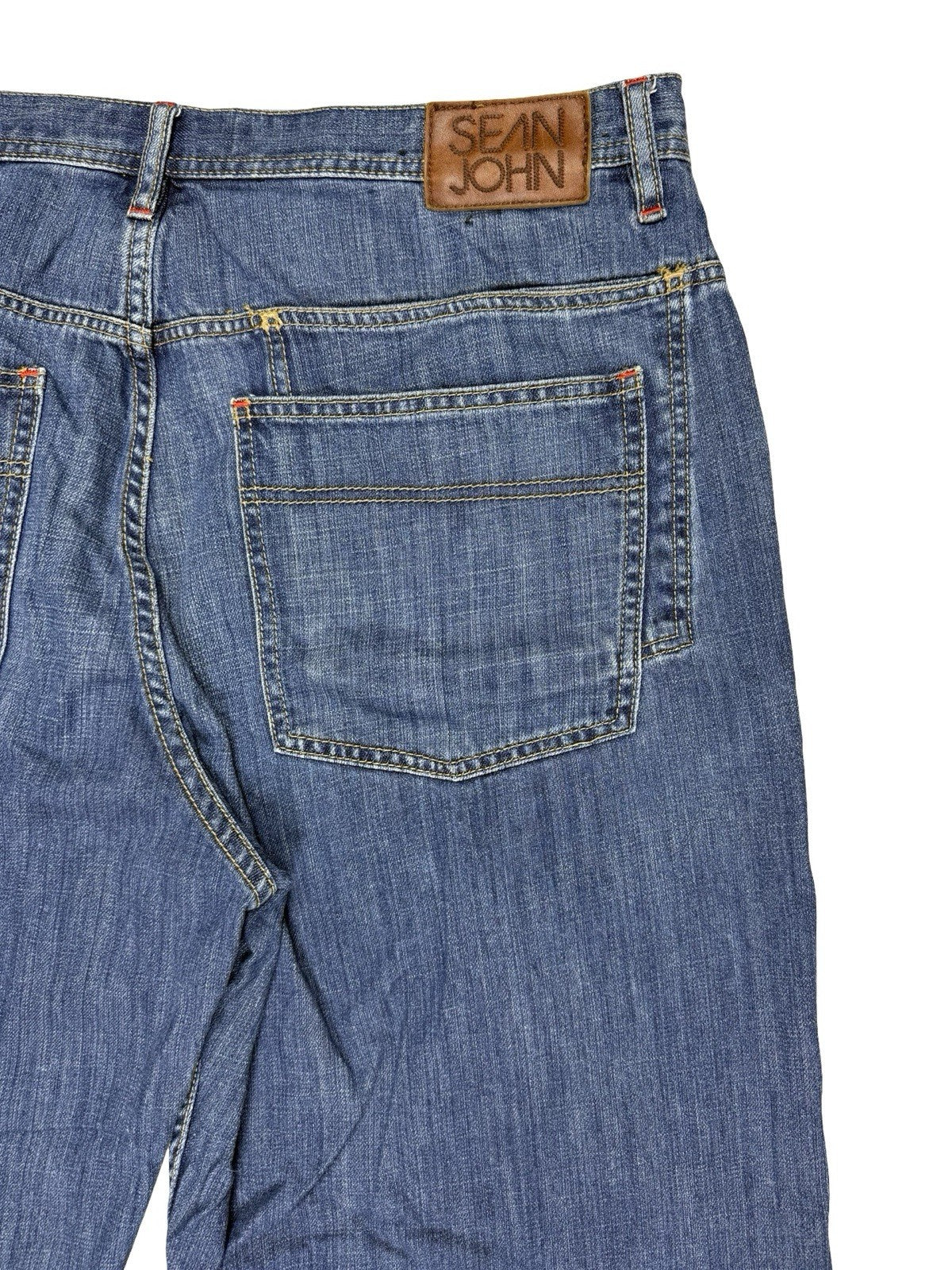 Sean John Retro Blue Wide Leg Relax Hip Hop Denim Jeans 36W 34L