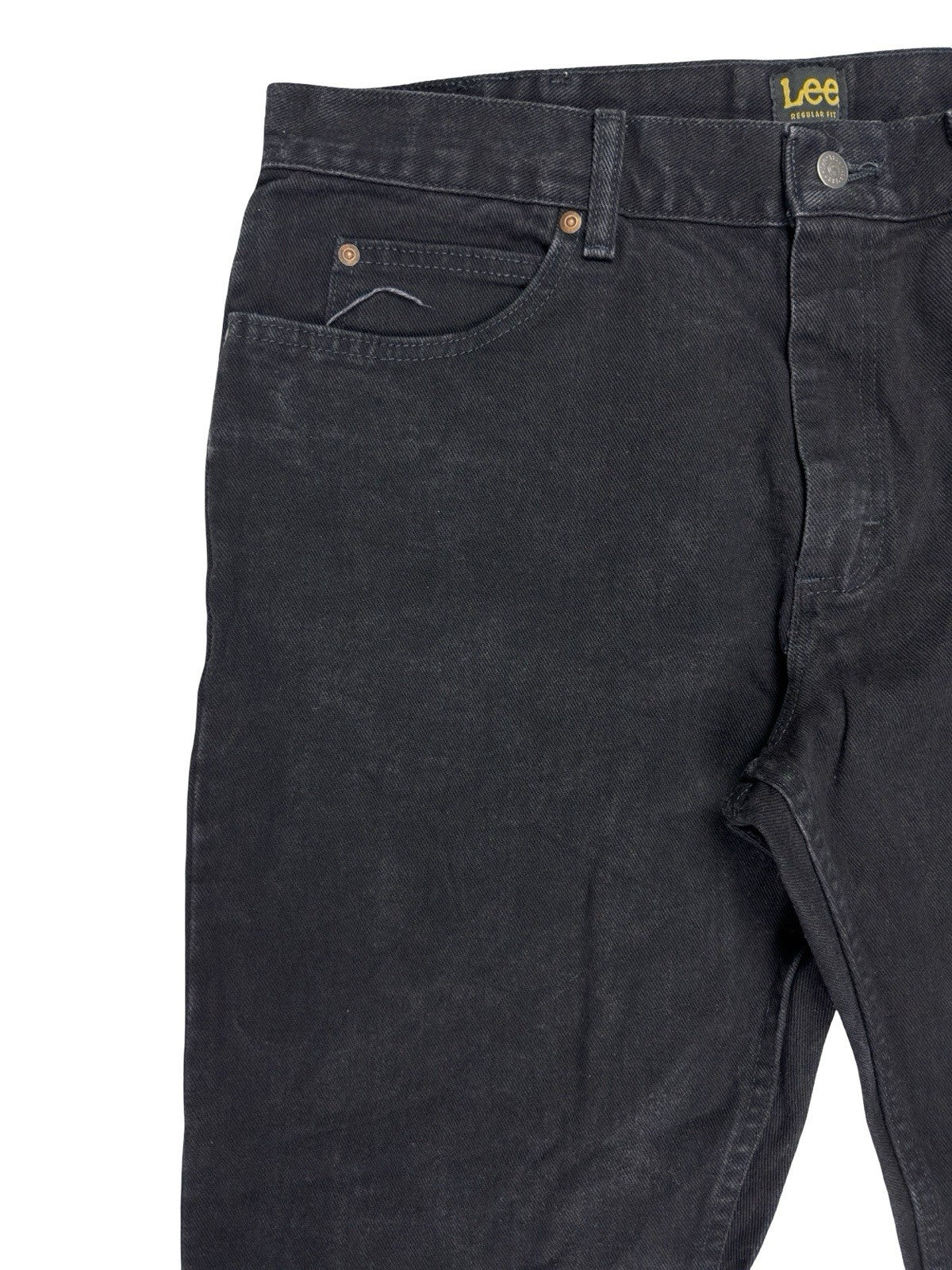 Lee Classic Regular Fit Straight Leg Black Denim Jeans 38W 29L