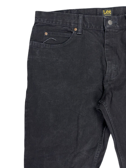 Lee Classic Regular Fit Straight Leg Black Denim Jeans 38W 29L