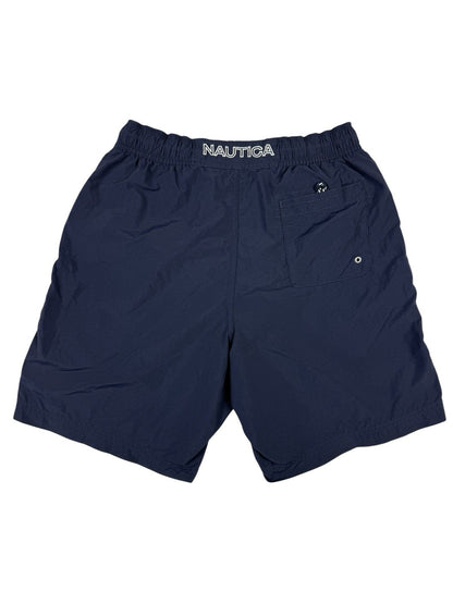 Nautica Blue Lined Retro Style Board Swim Trunk Shorts XS