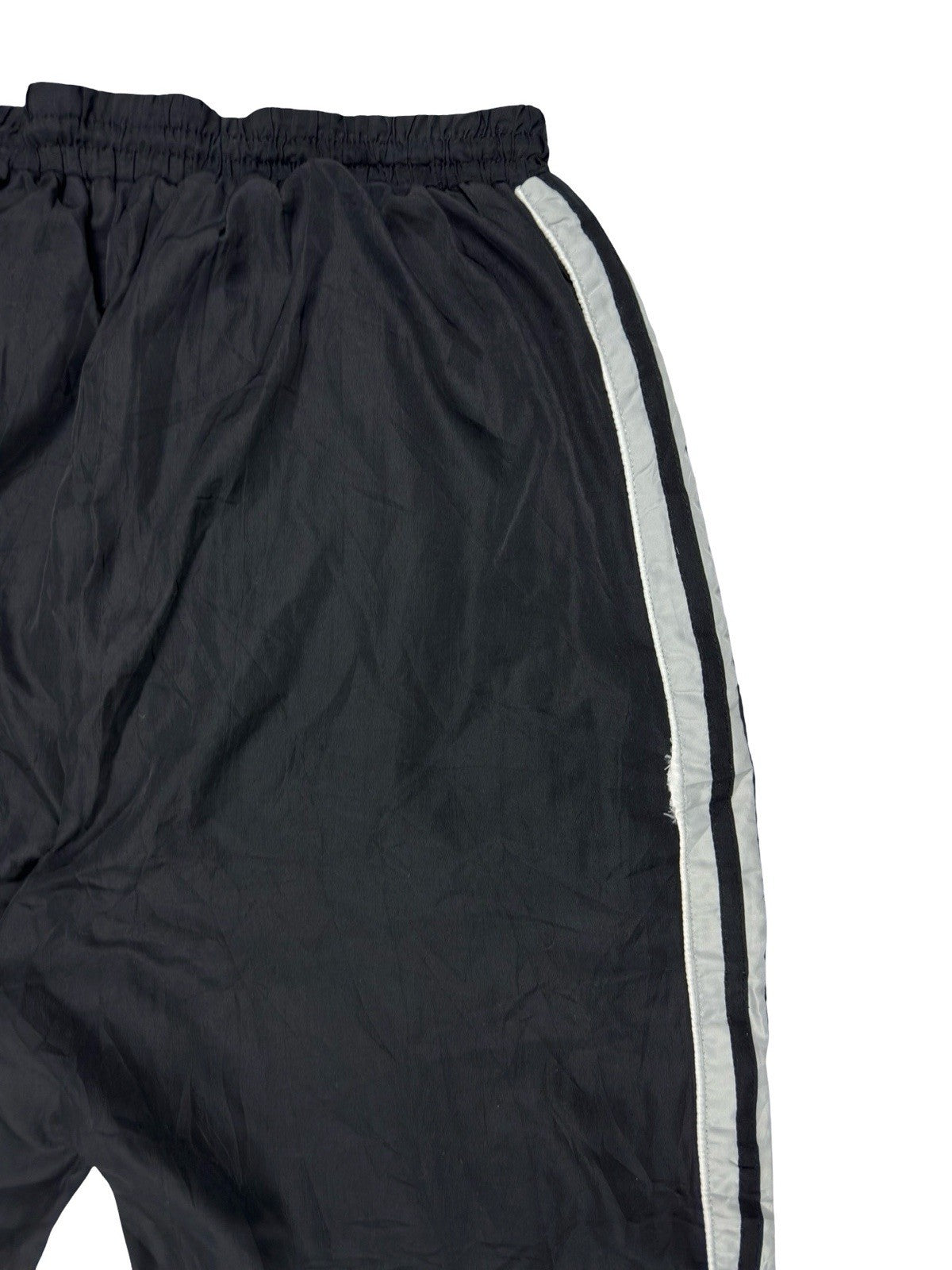 Adidas Vintage Lined Black Polyester Tracksuit Bottoms Pant Trousers Large