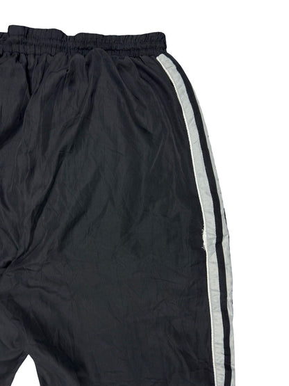 Adidas Vintage Lined Black Polyester Tracksuit Bottoms Pant Trousers Large
