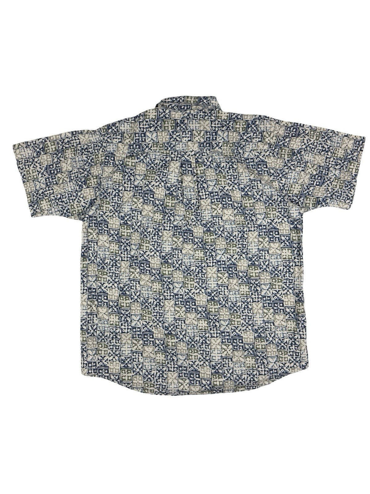 David Taylor Retro Multicolour Floral Pattern Short Sleeve Cotton Shirt Large