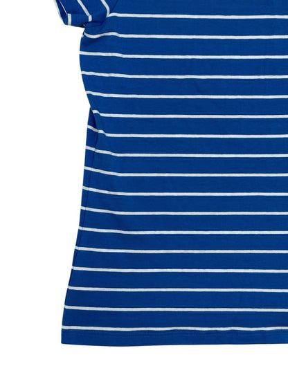 BNWT M&S Blue Stripe C'est la Vie Cotton Blend Top