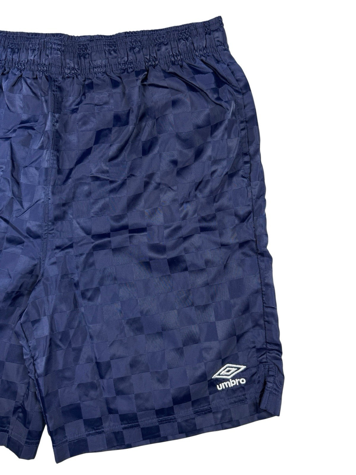 Umbro Blue Checker Nylon Sport Shorts Youth XL (16-18) Men's Medium