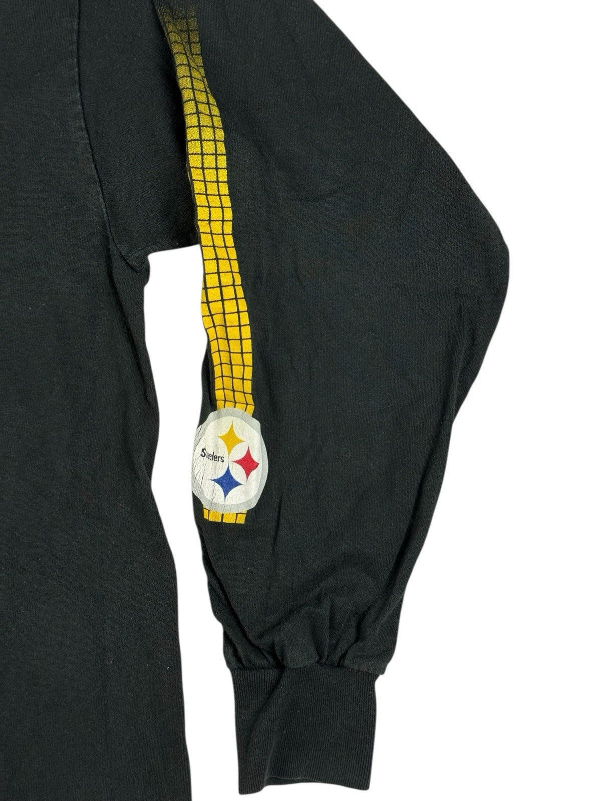 NFL Team Apparel Black Pittsburgh Steelers Long Sleeve Cotton Top XL