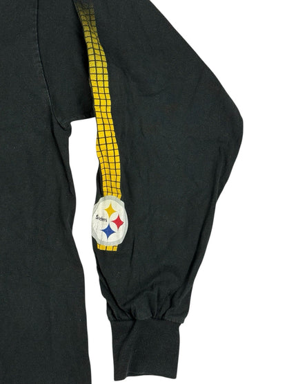 NFL Team Apparel Black Pittsburgh Steelers Long Sleeve Cotton Top XL