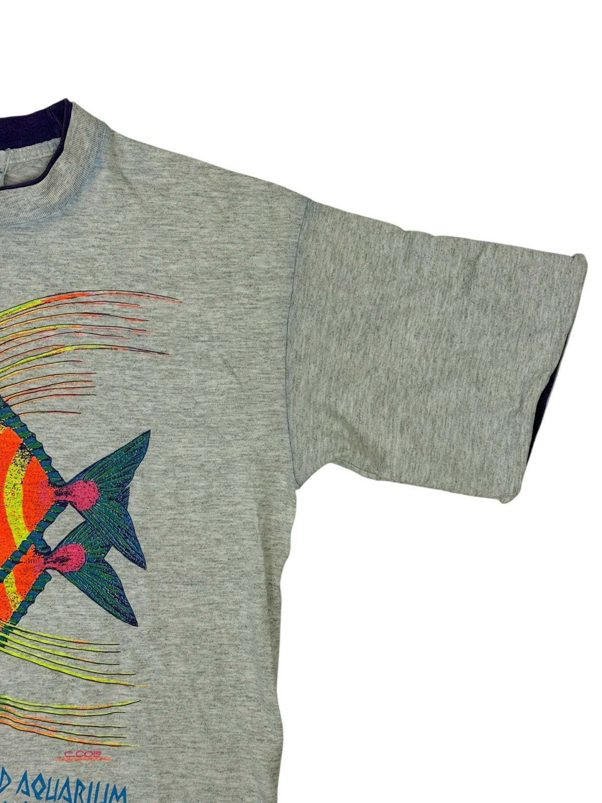 Vintage Chicago Aquarium Grey Novelty Tourist Print Top Large