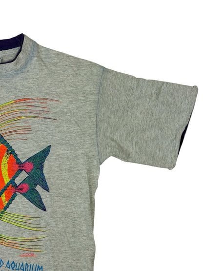 Vintage Chicago Aquarium Grey Novelty Tourist Print Top Large