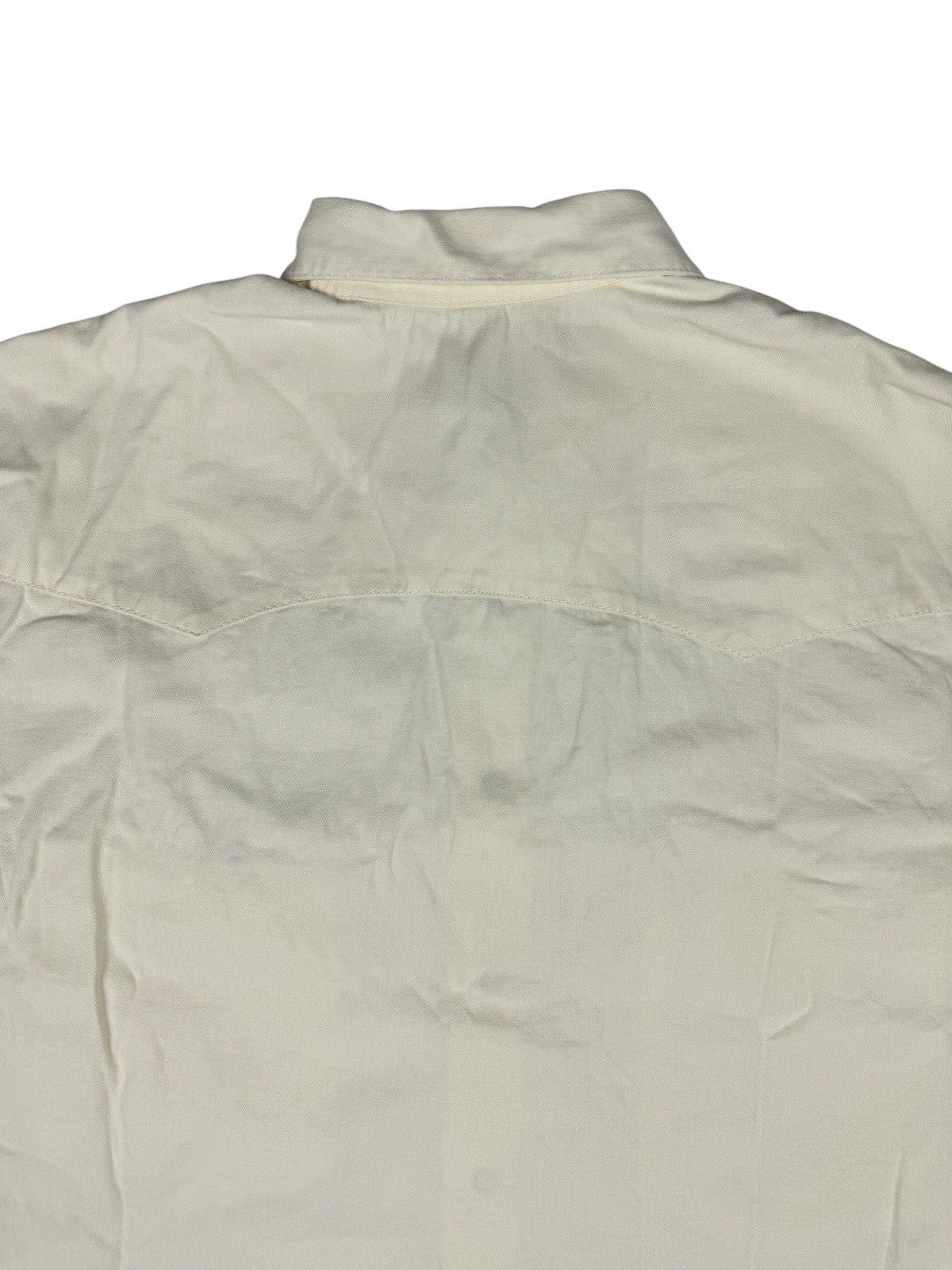 Lee Vintage 90s Off White Pearl Snap Shirt Large