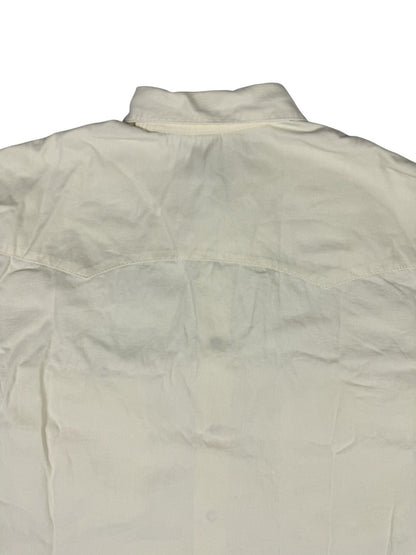 Lee Vintage 90s Off White Pearl Snap Shirt Large