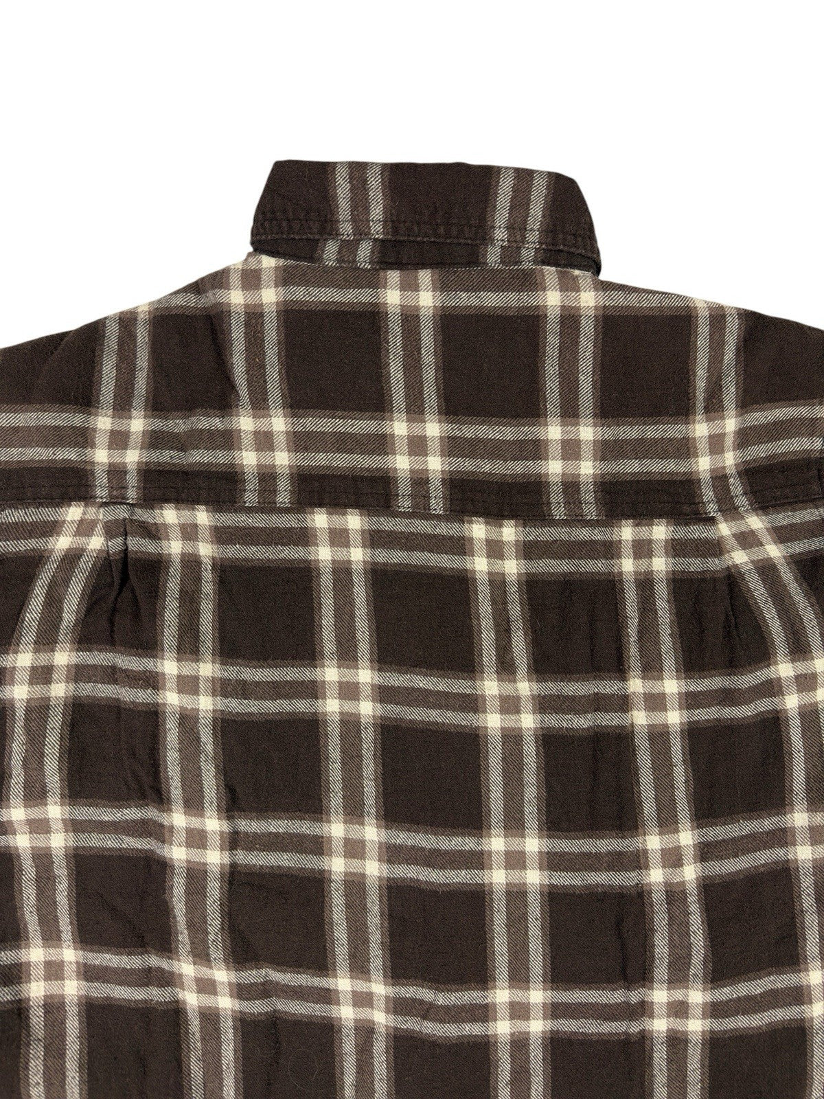 Wrangler Brown Plaid Shearling Fleece Lined Shirt Jacket Medium