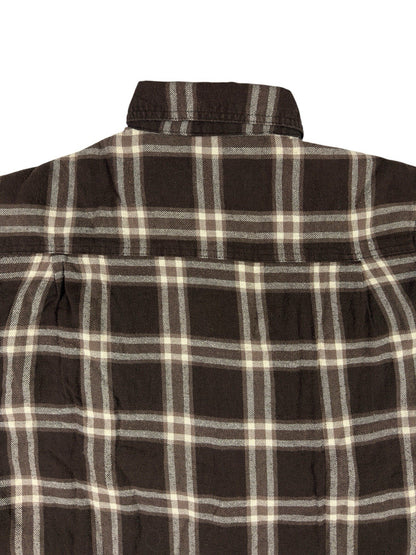 Wrangler Brown Plaid Shearling Fleece Lined Shirt Jacket Medium