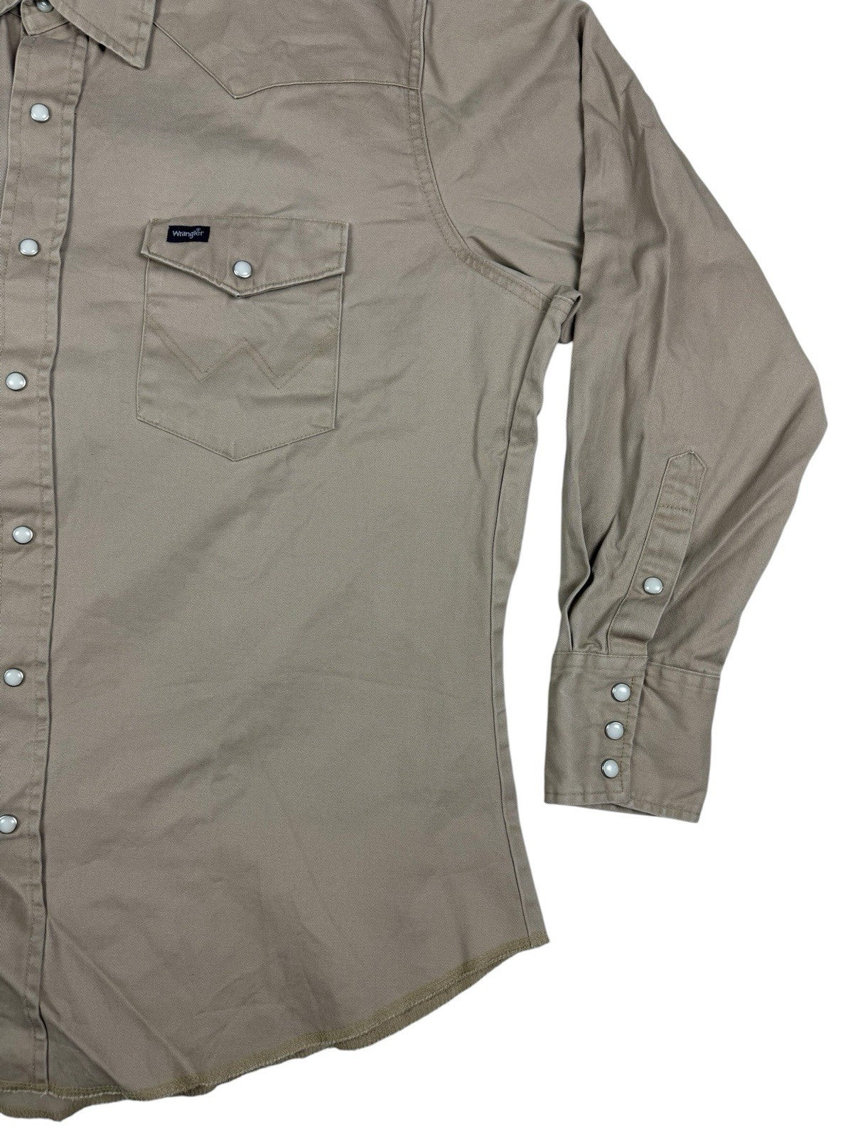 Wrangler Beige Pearl Snap Western Cowboy Shirt XL