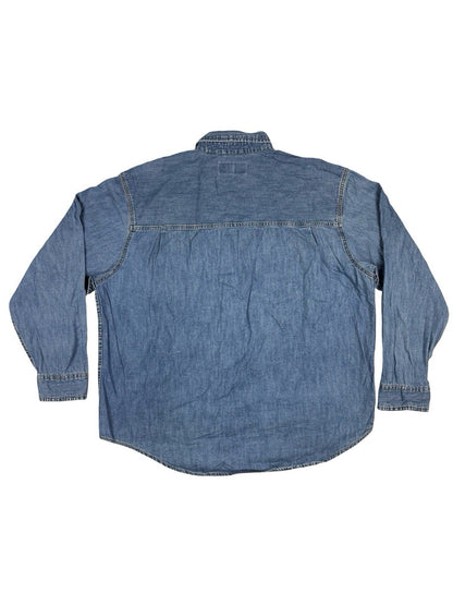 Levi's Signature Blue Denim Button Up Western Shirt XL