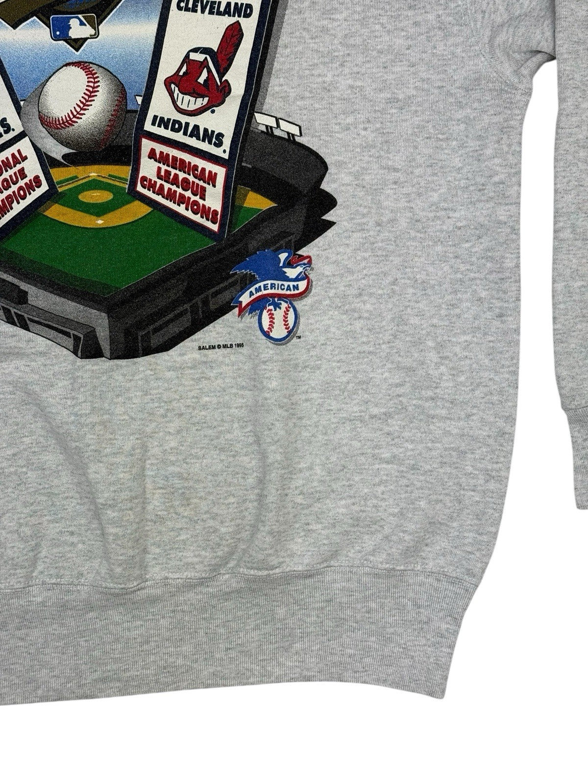 MLB Grey World Series 1995 Atlanta Braves Cleveland Indians Jumper XL