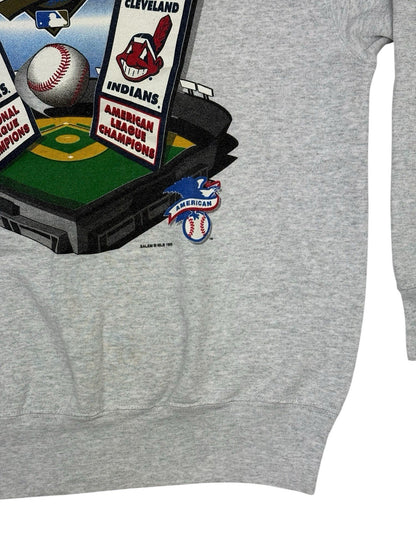 MLB Grey World Series 1995 Atlanta Braves Cleveland Indians Jumper XL