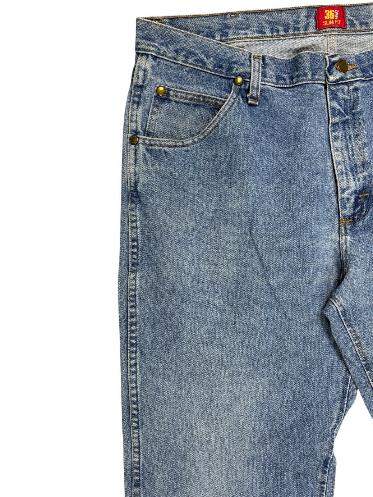 Wrangler 36MWZ Slim Fit Blue Denim Jeans 38W 30L