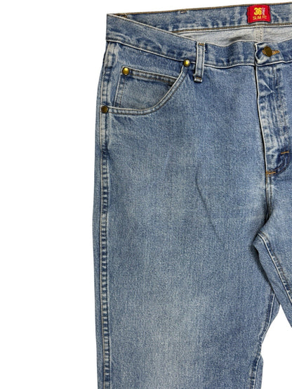 Wrangler 36MWZ Slim Fit Blue Denim Jeans 38W 30L
