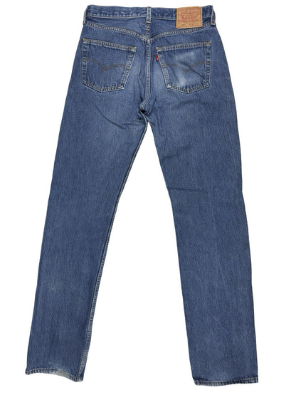Levi's 501 Retro Blue Straight Leg Denim Jeans 32W 36L Made In USA