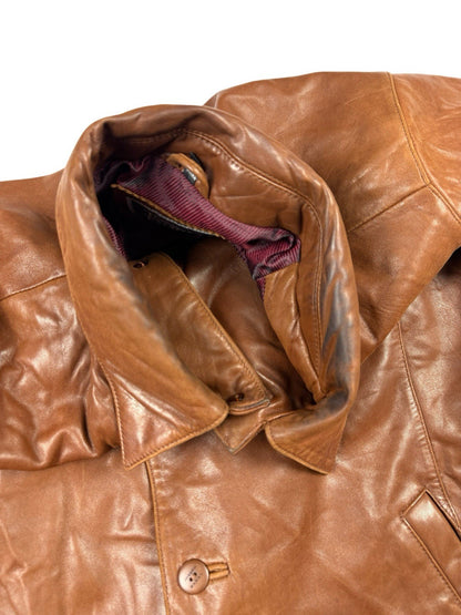 Joseph Barry Retro Brown Genuine Leather Jacket Large