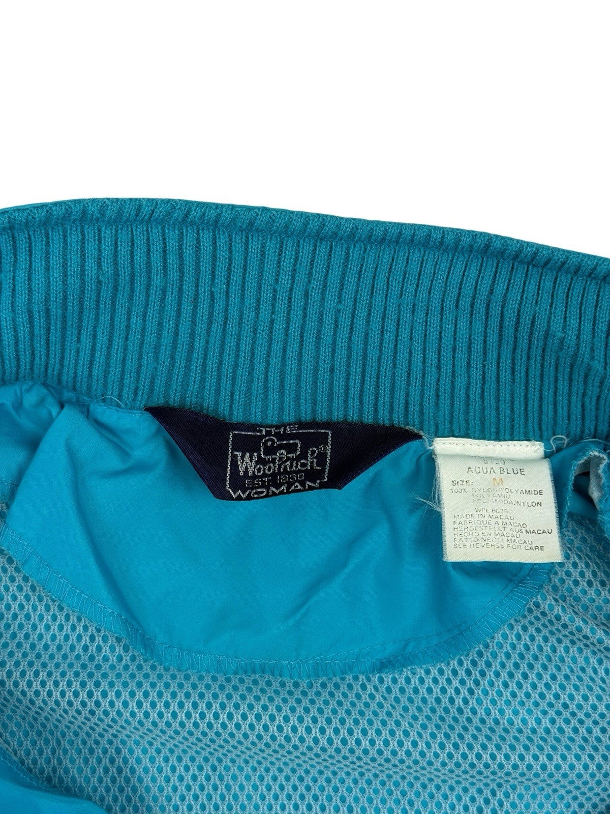 Woolrich Woman Retro Blue Zip Rain Jacket Medium