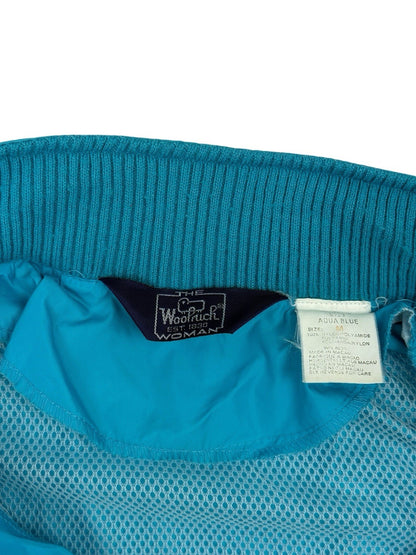 Woolrich Woman Retro Blue Zip Rain Jacket Medium