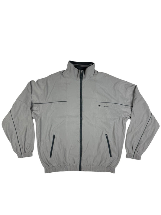 Champion Retro Grey Lined Zip Track  Jacket 2XL