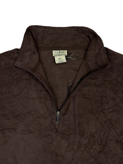 LL Bean Brown 1/4 Zip Fleece Jumper 2XL Tall
