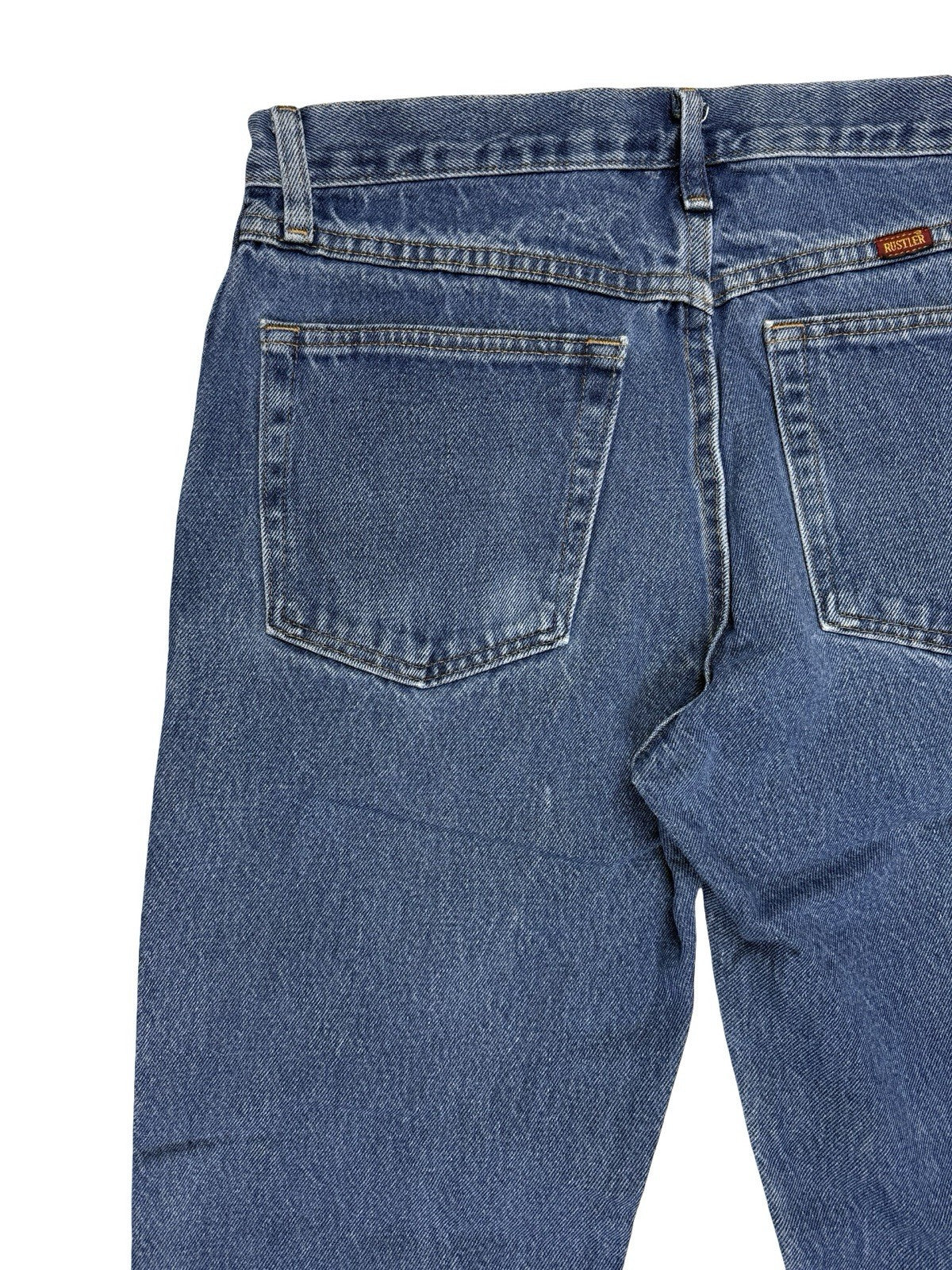 Rustler Wrangler Regular Fit Straight Leg Blue Denim Jeans 32W 30L