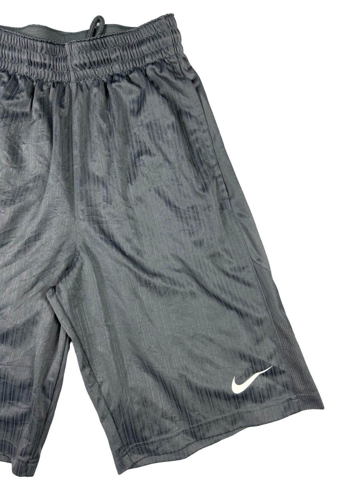 Nike Dri -FIT Grey Striped Layup 2.0 Basketball Sport Shorts Small