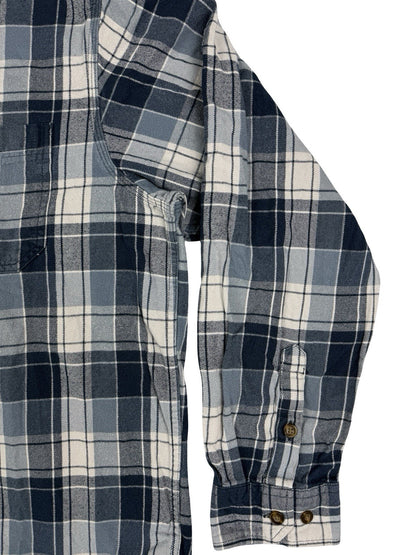 Carhartt Blue Trumbull Relaxed Fit Cotton Plaid Flannel Shirt XL