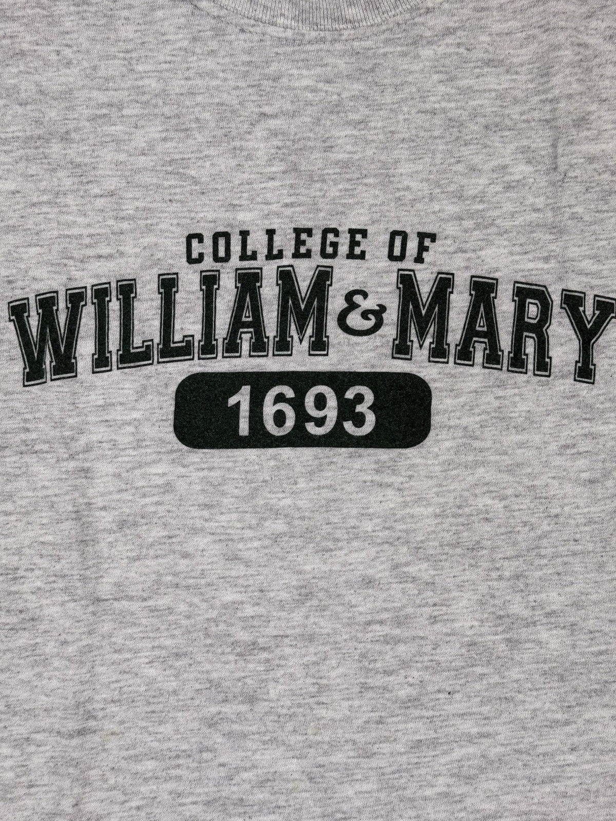 William and Mary College Retro Grey Printed American University Top Medium