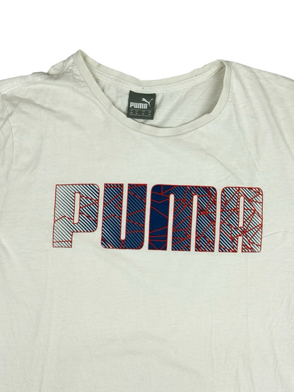 Puma Retro White Printed Top Medium