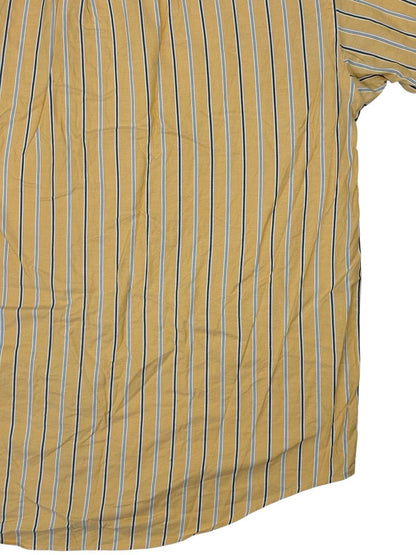 Nautica Retro Yellow Striped Cotton Collared Shirt 2XL