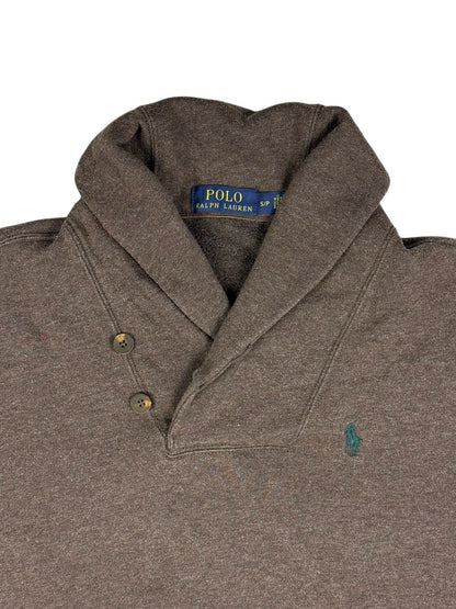 Polo Ralph Lauren Brown Shawl Collar Elbow Patch Jumper Small