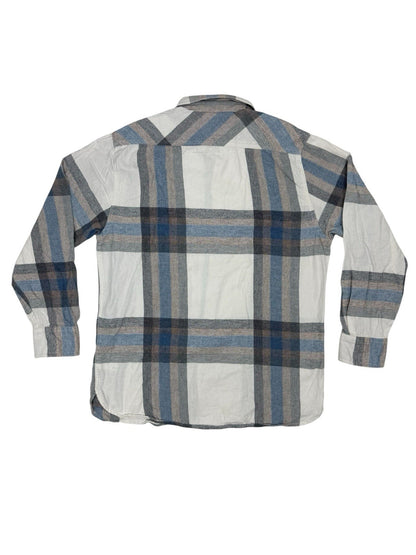 Levi's White Plaid Cotton Collared Shirt Medium