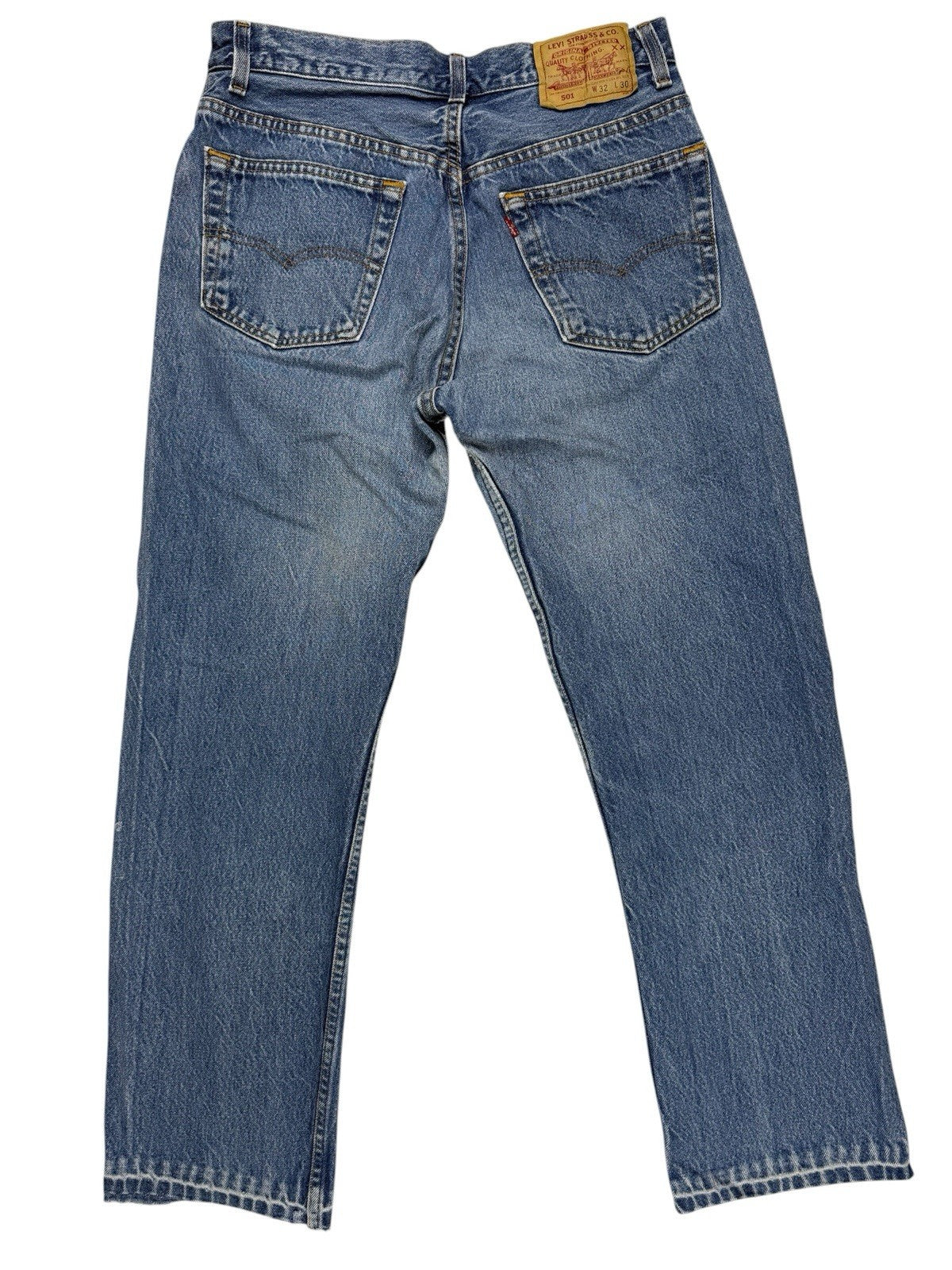 Levi's 501 Vintage 90's Blue Denim Straight Leg Jeans 30W 27L Made in USA