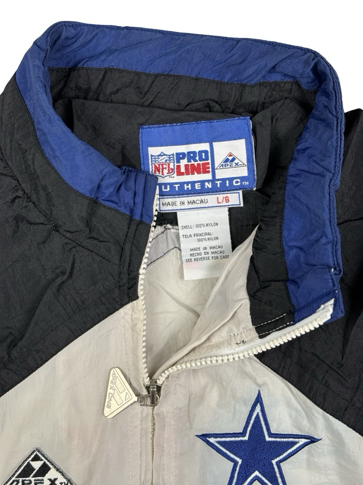 NFL Apex One Vintage Pro Line Dallas Cowboys Windbreaker Jacket Large